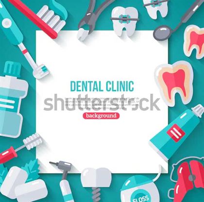 Dentistry Banner With Flat Icons