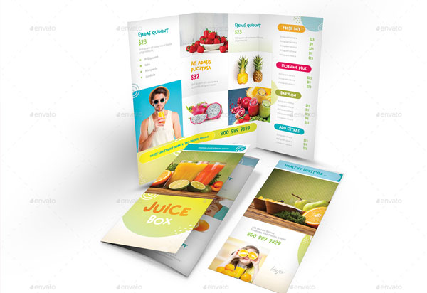 Diet Healthy Drink Cafe Trifold Brochure