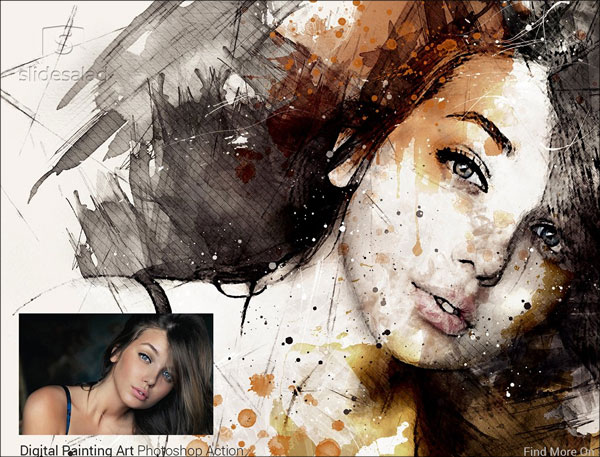 Digital Painting Photoshop Actions Template