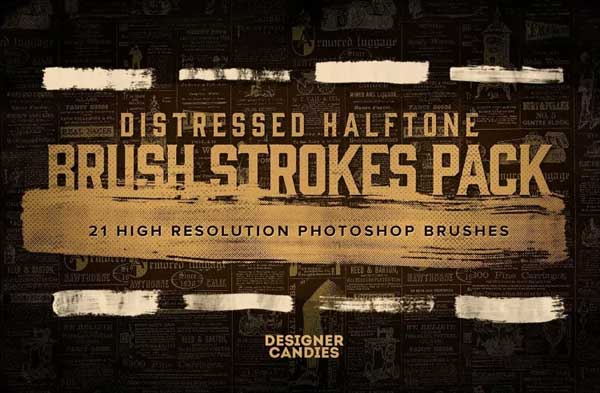 Distressed Halftone Brushes for Photoshop