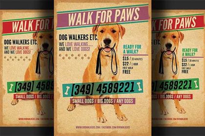 Dog Walkers Flyer Photoshop Template