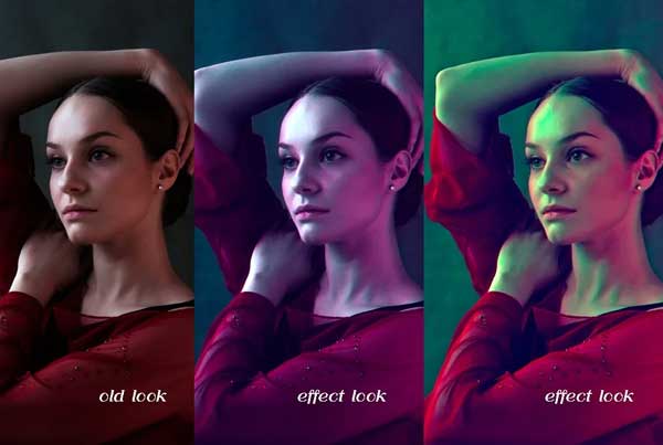 Double Light Effect Photoshop Action Template