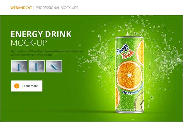 Download Energy Drink Can Mockup