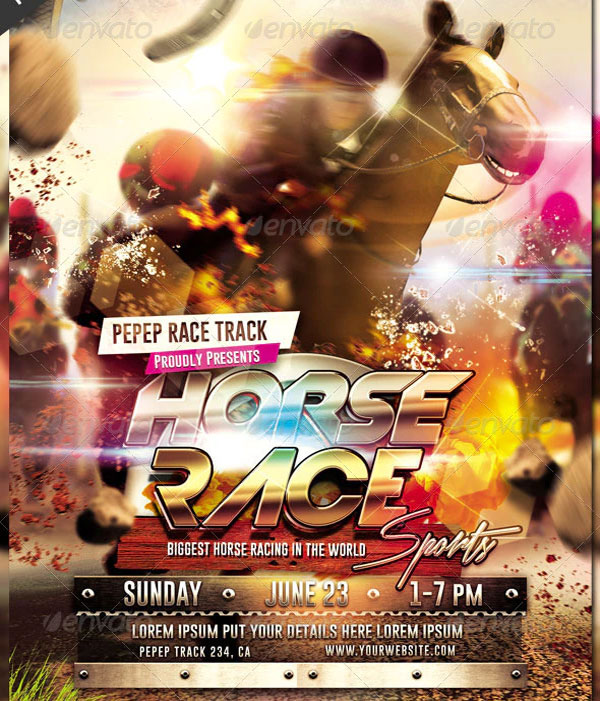 Dramatic Horse Racing Flyer