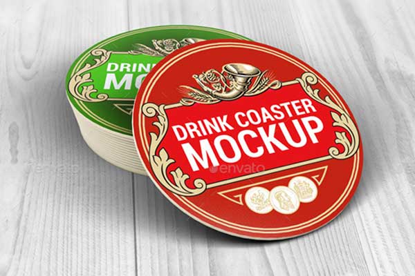 Drink Coasters Round Mockups