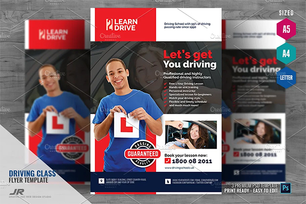 Driving Class and Lesson Flyer