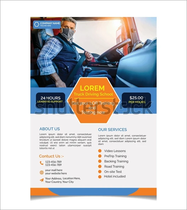 Driving School Flyer Template Design