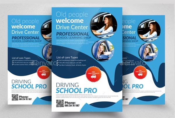 Driving School Flyer Template Designs