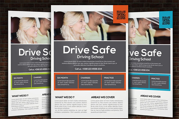 Driving School Flyer Template PSD