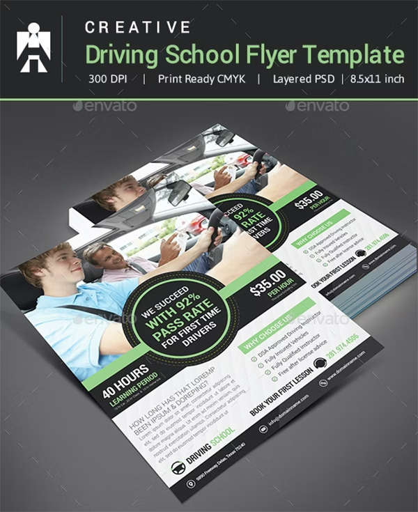 Driving School Flyer Template
