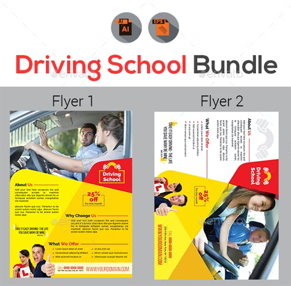 Driving School Flyers Bundle