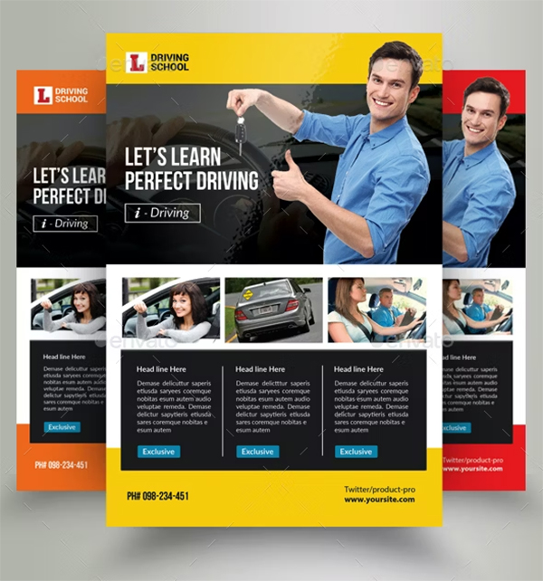 Driving School Print Flyer Template