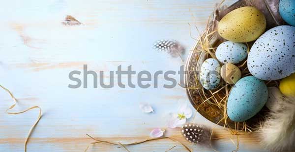 Easter Background With Easter Eggs