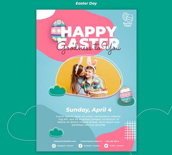Easter Day Flyer Template Free PSD