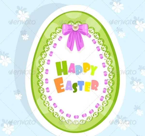 Easter Egg Laced Postcard Template