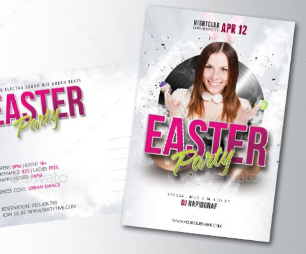 Easter Party Postcard Template