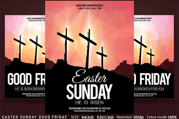 Easter Sunday Good Friday Flyer Template