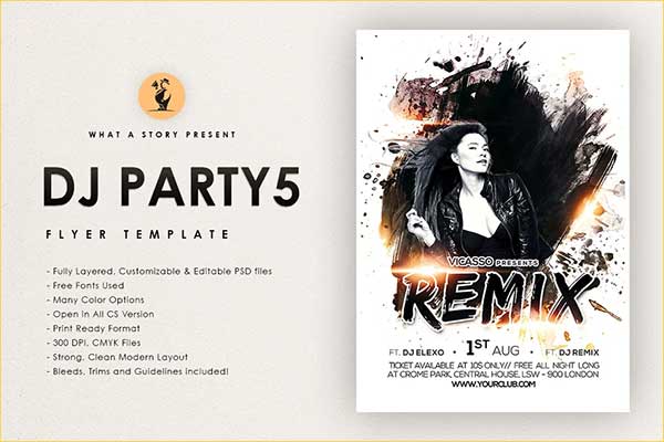 Editable Dj Party Poster Template