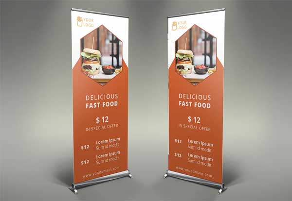 Editable Fast Food Roll Up Banner