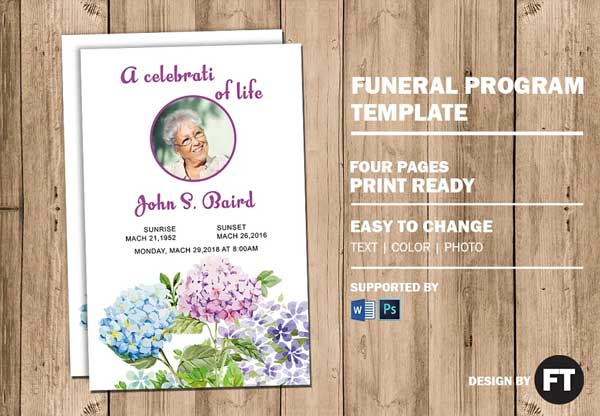 Editable Funeral Program Template