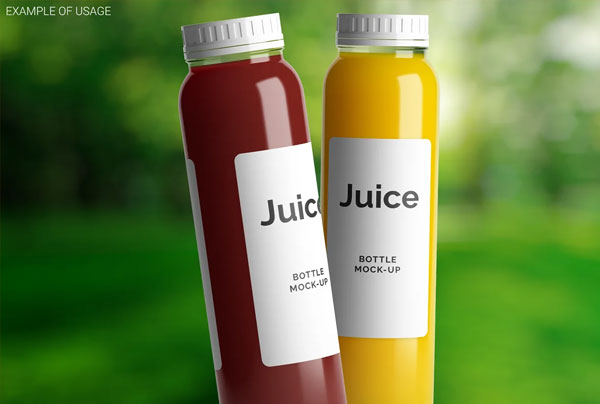 Editable Glass Juice Bottle Mockup