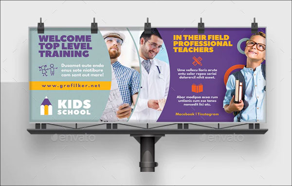 Editable Kids School Billboard