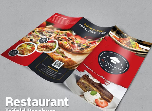 Editable Restaurant Menu Trifold Brochure