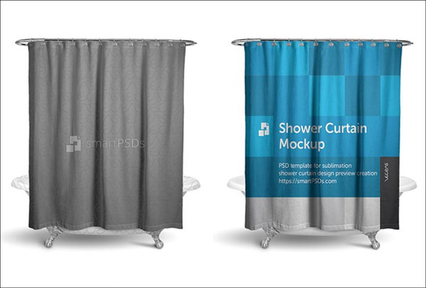 Editable Shower Curtain Mockup