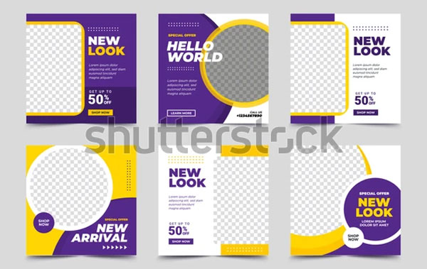 Editable Square Banner Template