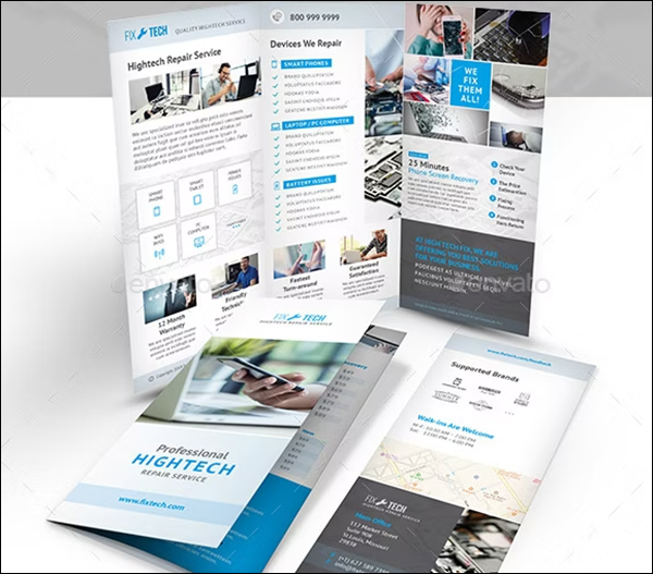 Electronic Repair Shop Trifold Brochure