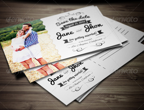 Elegant Wedding Invitation Postcard Template