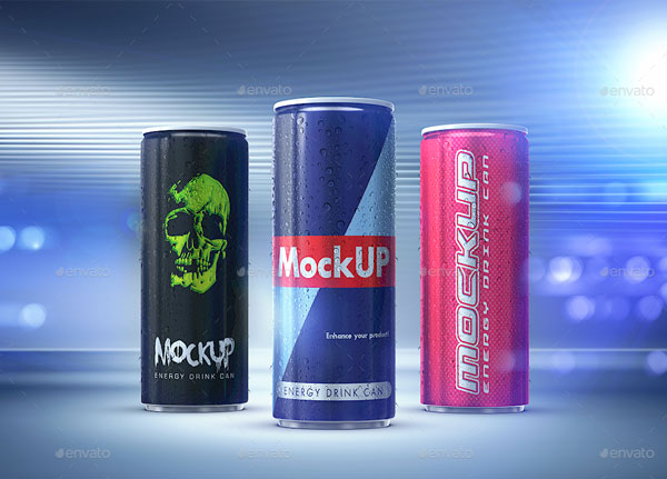 Energy Drink Can Mockup Template