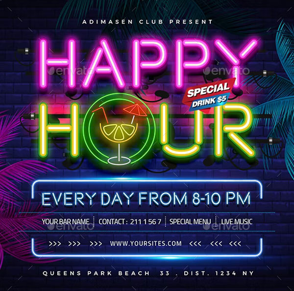 Every Day Happy Hour Flyer