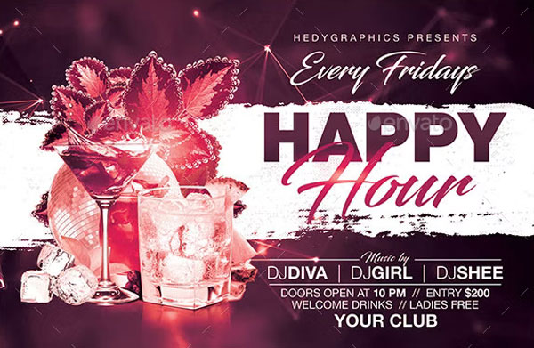 Every Friday Happy Hour Flyer