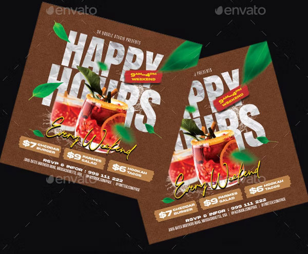 Every Weekend Happy Hour Flyer Template