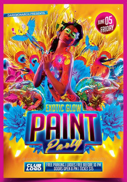 Printable Paint Party Flyer and Poster Template