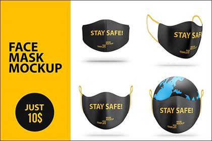 Face Mask Mockups | Free & Premium PSD, AI, 27+ Mockup Templates