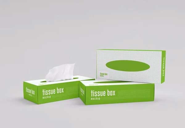 Facial Tissue Box Packaging Mockup Free Psd