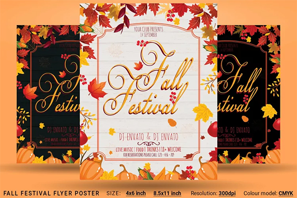 Fall Festival Flyer Poster Template