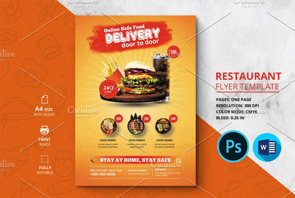 Fast Food Restaurant Opening Flyer