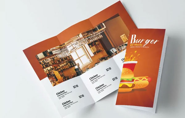 Fast Food Restaurant Trifold Brochure Template