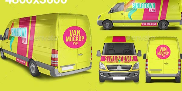 Fiat Ducato Delivery Van Wrap MockUp