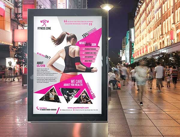 Fitness and Gym Illustrator Poster Template