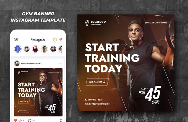 Fitness Gym Social Media Banners