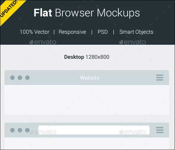 Flat Browser Mockup Template