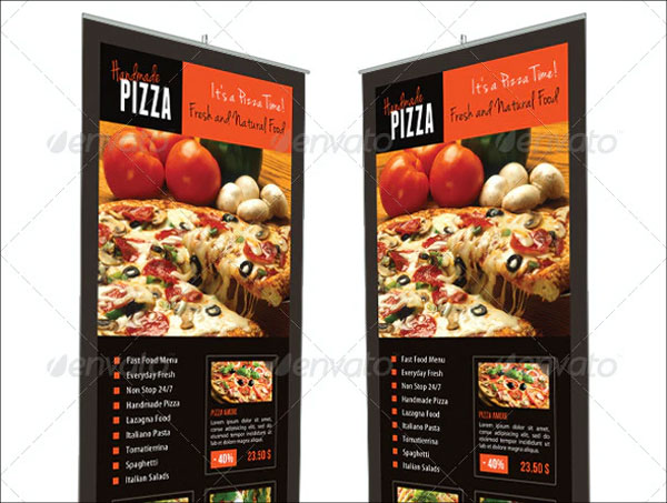Food And Pizza Menu Banner Template 