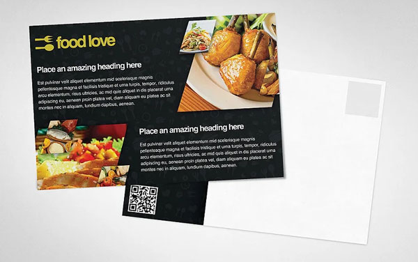 Food Love Postcard Template