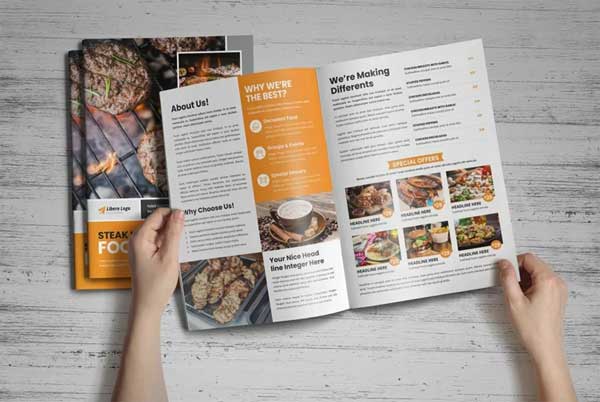 Food Menu Bifold-Trifold Brochure Templates