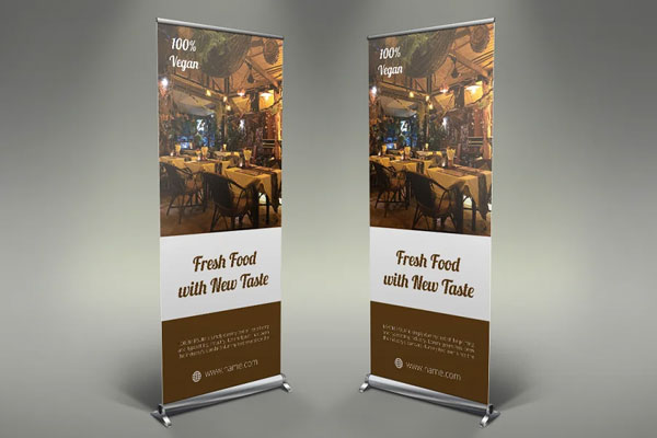 Food Restaurant Rollup Signage Template