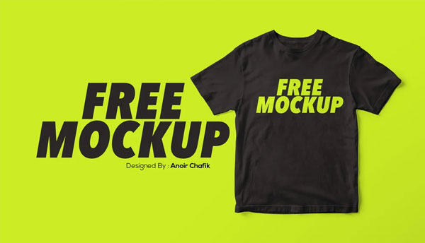 Free Black Tshirt Mockup Template